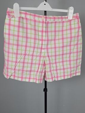 Liz Claiborne Lizsport Petite Pink & Lime Plaid Vintage 90s, Size 16P